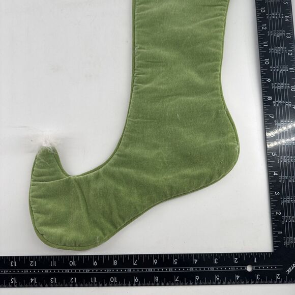 Peking Handicraft Needlepoint Christmas Stocking Wool Red Green Balls Faux Fir - Picture 6 of 8